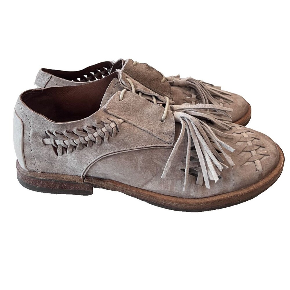 A.S.98 ZURI Gray Leather Shoes Size 37 US  6.5-7 Tassel Lace Up AS 98 Oxford NEW - Picture 3 of 12